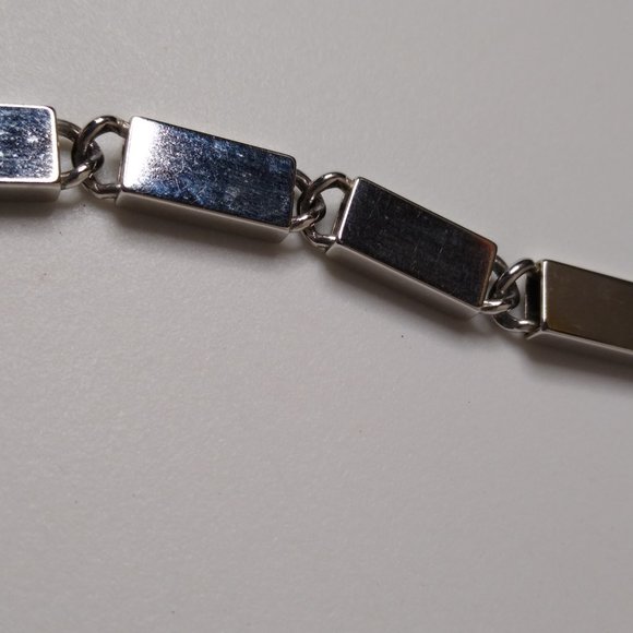 Vintage Trifari Rectangular Metal Link Necklace 24 Inches - Picture 9 of 12